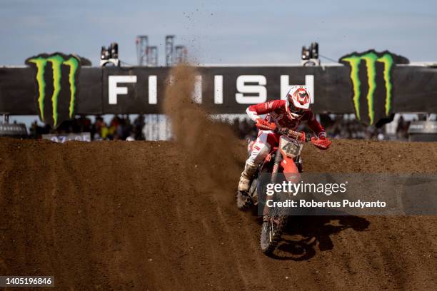 Mitchell Evans of Australia and Team HRC Honda rides during Race 1 of the 2022 MXGP of Indonesia at Samota on June 26, 2022 in Sumbawa, Indonesia.
