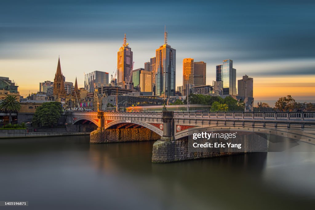 Dramatic Melbourne cityscape