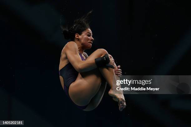 Ingrid Oliveira of Team Brazil competes in the Women's 10m Platform Preliminaries on day one of the Budapest 2022 FINA World Championships at Duna...