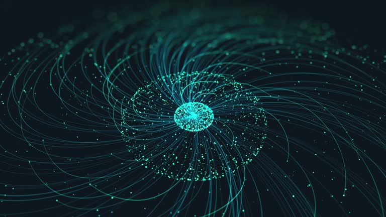 4k digital technology animation composed by lines, hi-tech concept 동영상 ...