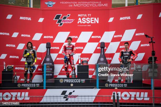 MotoGP Top-3 riders with Francesco Bagnaia of Italy and Ducati Lenovo Team , Marco Bezzecchi of Italy and Mooney VR46 Racing Team and Maverick...