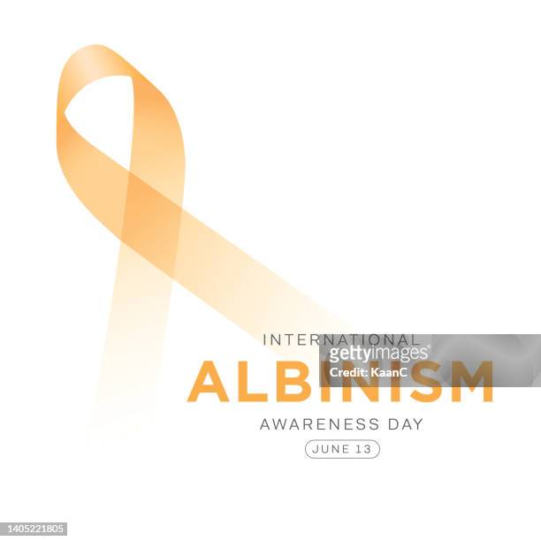 albinism awareness day, june 13. vector stock illustration - yellow ribbon stock illustrations