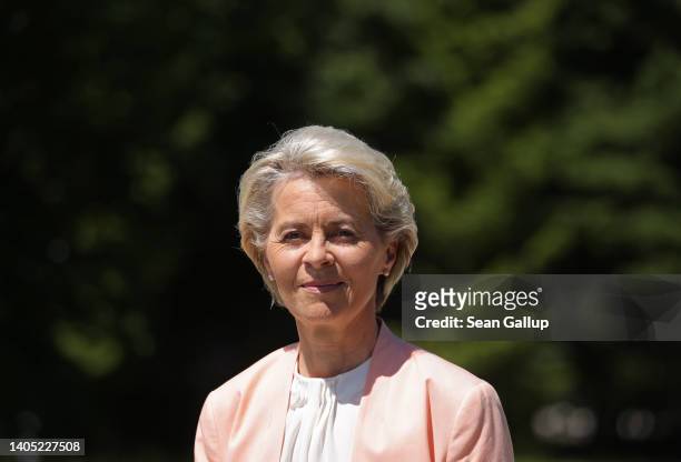 European Commission President Ursula von der Leyen attends the G7 summit at Schloss Elmau on June 26, 2022 near Garmisch-Partenkirchen, Germany....