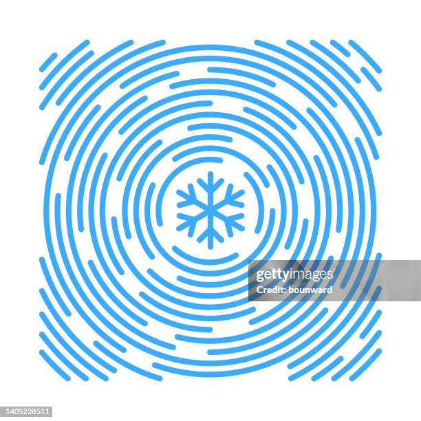 snowflake round rotation line background editable stroke - frost effect stock illustrations