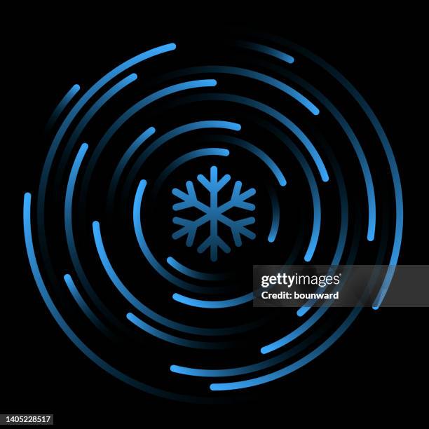 snowflake round rotation line background - weather radar graphic stock illustrations
