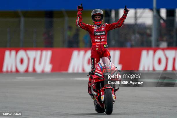 Francesco Bagnaia of Ducati Lenovo Team and Italy during the MotoGP of Netherlands at TT Assen on June 26, 2022 in Assen, Netherlands.