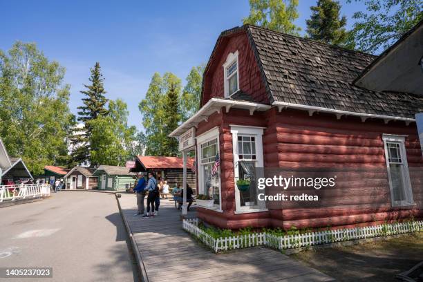 pioneer park fairbanks, alaska - houses of alaska stock pictures, royalty-free photos & images