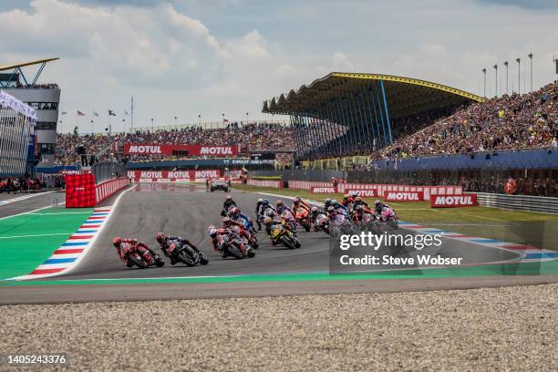 MotoGP race start - Francesco Bagnaia of Italy and Ducati Lenovo Team leads in front of the whole field during the race of the MotoGP Motul TT Assen...