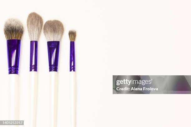 makeup blender and brushes - body paint art fotografías e imágenes de stock