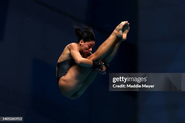 Ingrid Oliveira of Team Brazil competes in the Women's 10m Platform Semifinal on day one of the Budapest 2022 FINA World Championships at Duna Arena...