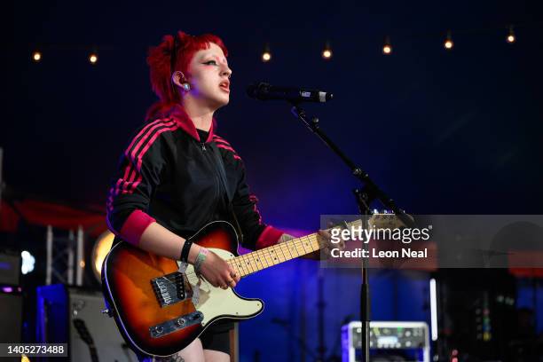 British musician Cody Frost performs on the BBC Music Introducing Stage during day five of Glastonbury Festival at Worthy Farm, Pilton on June 26,...