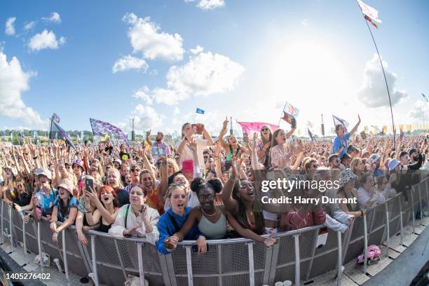 General view of the crowd at The Other Stage during day four of Glastonbury Festival at Worthy Farm, Pilton on June 25, 2022 in Glastonbury, England.