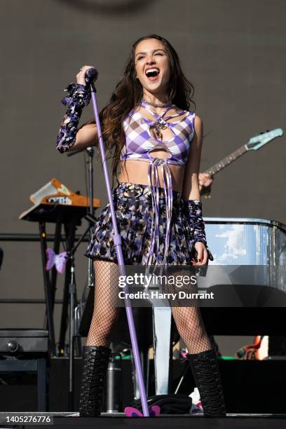 Olivia Rodrigo performs on The Other Stage during day four of Glastonbury Festival at Worthy Farm, Pilton on June 25, 2022 in Glastonbury, England.