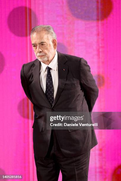 Director Francis Ford Coppola is seen on stage during the Taormina Film Fest 2022 Opening Ceremony on June 26, 2022 in Taormina, Italy.