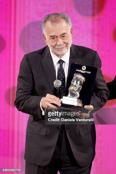 Director Francis Ford Coppola is seen on stage during the Taormina Film Fest 2022 Opening Ceremony on June 26, 2022 in Taormina, Italy.