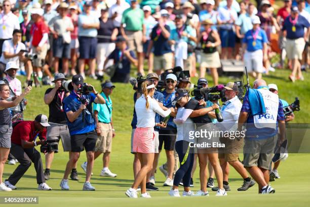In Gee Chun of South Korea celebrates on the 18th green after winning during the final round of the KPMG Women's PGA Championship at Congressional...