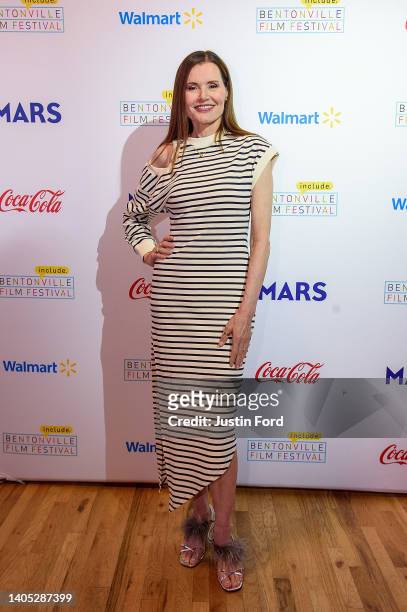 Geena Davis poses for a photo during the Bentonville Film Festival Awards Ceremony at the Bentonville Film Festival on June 25, 2022 in Bentonville,...