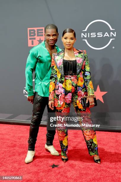 Kirk Franklin and Tammy Collins attend the 2022 BET Awards at Microsoft Theater on June 26, 2022 in Los Angeles, California.