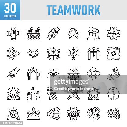 Teamwork - Thin line vector icon set. Pixel perfect. For Mobile and Web. The set contains icons: Teamwork, Community, People, Business, Cooperation, Partnership - Teamwork, Organization, Leadership, Human Resources, Recruitment Teamwork - Thin line vector icon set. Pixel perfect. For Mobile and Web. The set contains icons: Teamwork, Community, People, Business, Cooperation, Partnership - Teamwork, Organization, Leadership, Human Resources, Recruitment