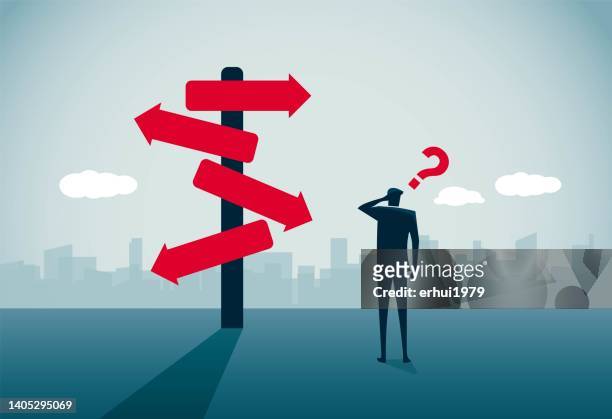confusing sign - decisions stock illustrations