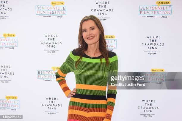 Geena Davis poses for a photo during the "Where the Crawdads Sing" Q&A panel at the Bentonville Film Festival on June 26, 2022 in Bentonville,...