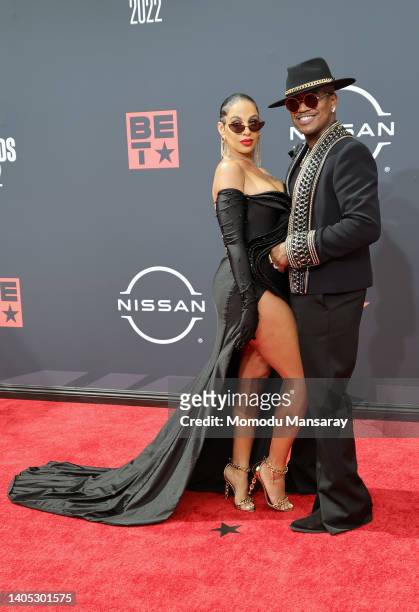 Crystal Smith and Ne-Yo attend the 2022 BET Awards at Microsoft Theater on June 26, 2022 in Los Angeles, California.