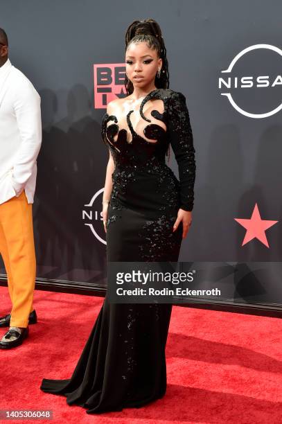 Chloe Bailey attends the 2022 BET Awards at Microsoft Theater on June 26, 2022 in Los Angeles, California.