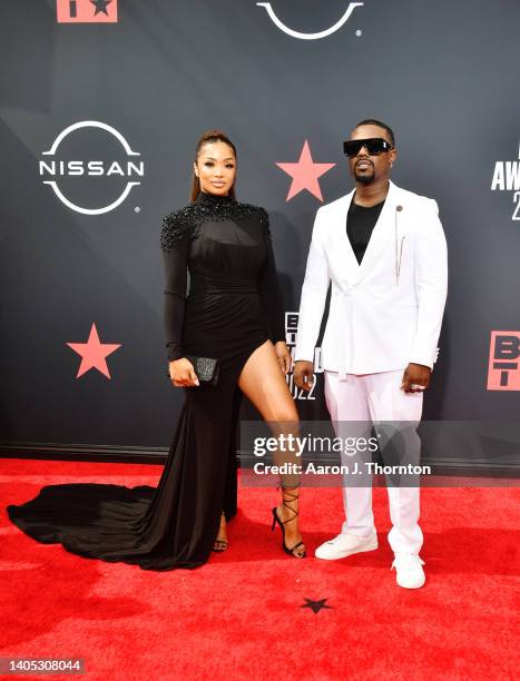 Princess Love and Ray J attend the 2022 BET Awards at Microsoft Theater on June 26, 2022 in Los Angeles, California.