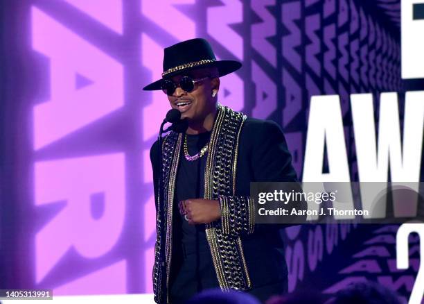 Ne-Yo speaks onstage during the 2022 BET Awards at Microsoft Theater on June 26, 2022 in Los Angeles, California.