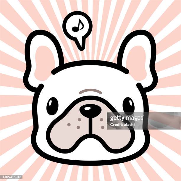 cute character design of the french bulldog - dog whistle stock illustrations