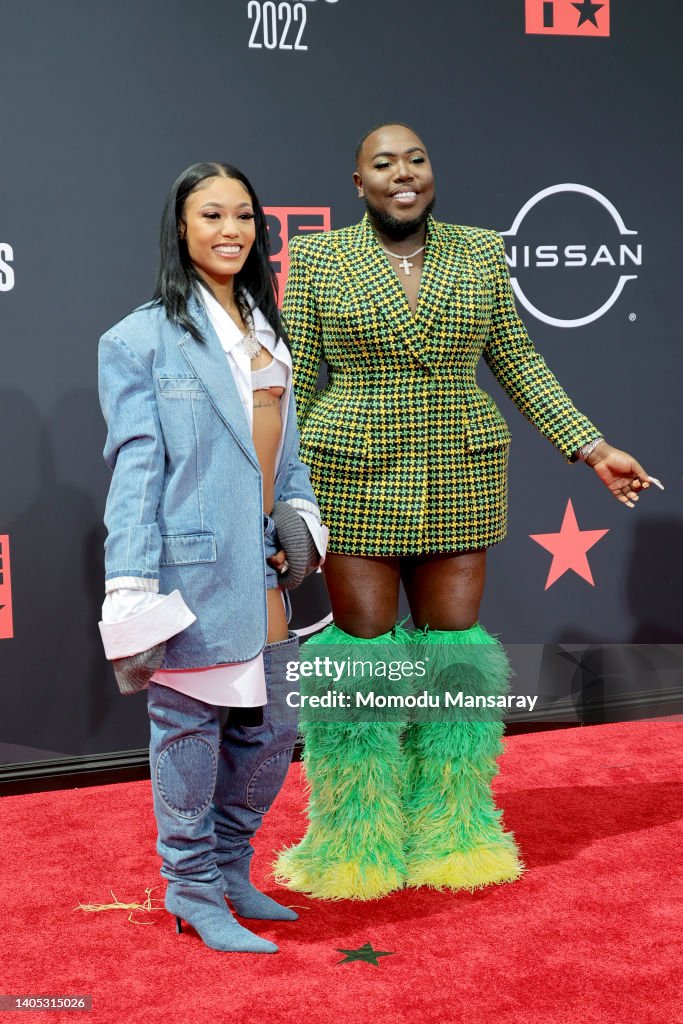 Coi Leray and Saucy Santana attend the 2022 BET Awards at Microsoft