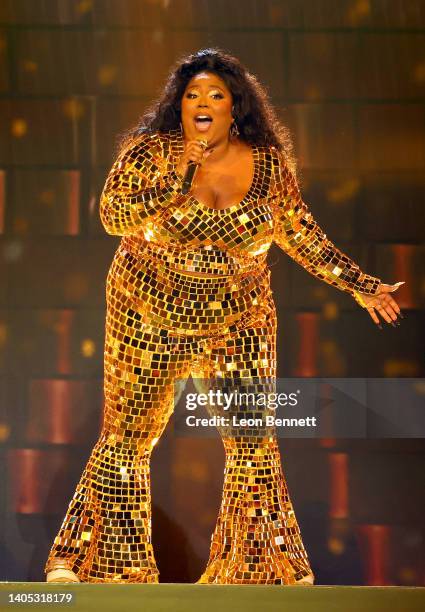 Lizzo performs onstage during the 2022 BET Awards at Microsoft Theater on June 26, 2022 in Los Angeles, California.