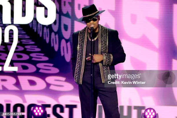 Ne-Yo speaks onstage during the 2022 BET Awards at Microsoft Theater on June 26, 2022 in Los Angeles, California.