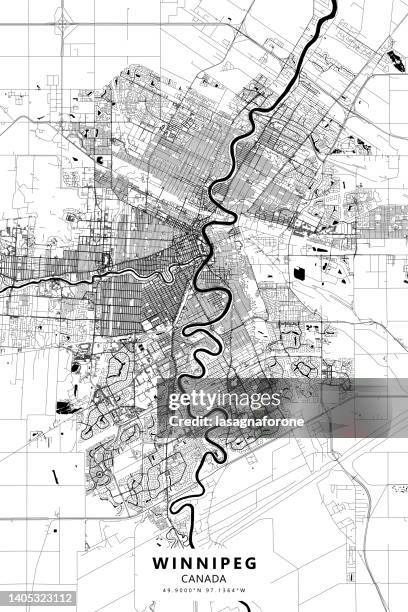 winnipeg, manitoba, canada vector map - canada map vector stock illustrations