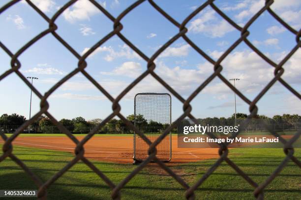 view from behind home plate of baseball field - baseball behind home plate stock pictures, royalty-free photos & images