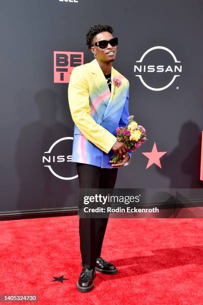 Lucky Daye attends the 2022 BET Awards at Microsoft Theater on June 26, 2022 in Los Angeles, California.