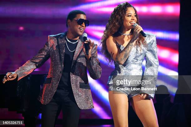 Babyface and Ella Mai perform onstage during the 2022 BET Awards at Microsoft Theater on June 26, 2022 in Los Angeles, California.