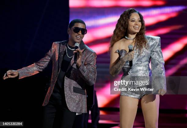 Babyface and Ella Mai perform onstage during the 2022 BET Awards at Microsoft Theater on June 26, 2022 in Los Angeles, California.