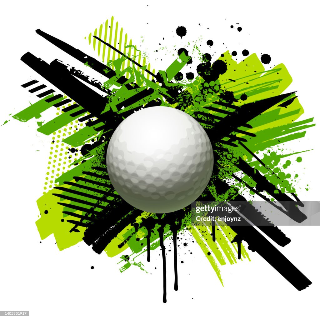Golf ball grunge splatter vector