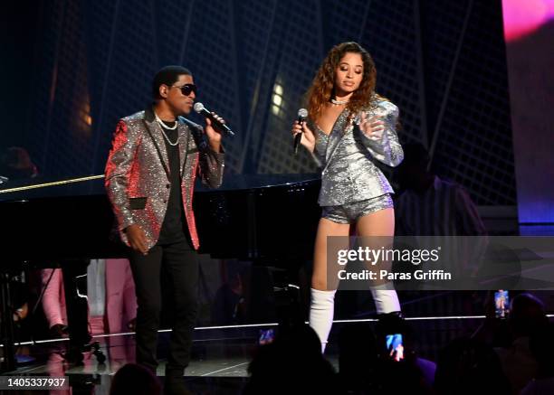 Babyface and Ella Mai perform onstage during the 2022 BET Awards at Microsoft Theater on June 26, 2022 in Los Angeles, California.