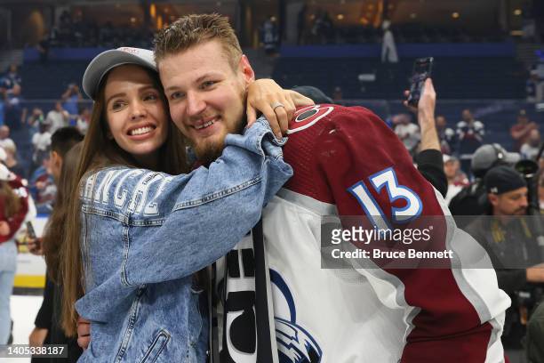 Valeri Nichushkin of the Colorado Avalanche poses for a photo after defeating the Tampa Bay Lightning 2-1 in Game Six of the 2022 NHL Stanley Cup...