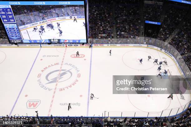 General view of the action in the third period of the game between the Tampa Bay Lightning and the Colorado Avalanche in Game Six of the 2022 NHL...