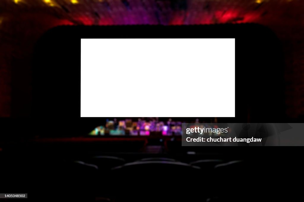 Billboard blank advertising banner media display in theater