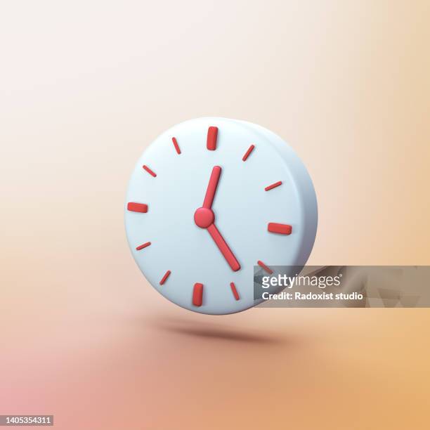 clock - stylized 3d cgi icon object - relógio imagens e fotografias de stock