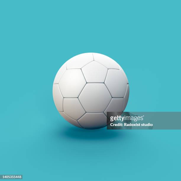 football soccer ball  - stylized 3d cgi icon object - equipamento esportivo - fotografias e filmes do acervo