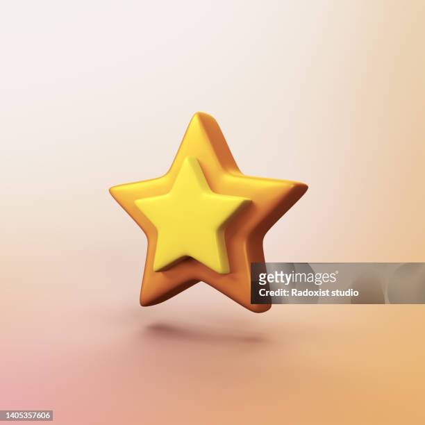 star - stylized 3d cgi icon object - celebrities stock pictures, royalty-free photos & images