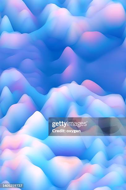 abstract blue pink waves flowing seamless pattern peak mountain hills curve  pastel colored background - music inspired fashion stock pictures, royalty-free photos & images