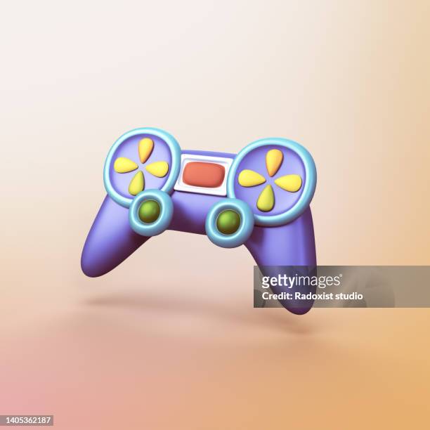 console play gamepad - stylized 3d cgi icon object - gamepad stock pictures, royalty-free photos & images