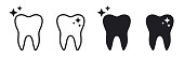 Clean tooth symbols teeth vector icons