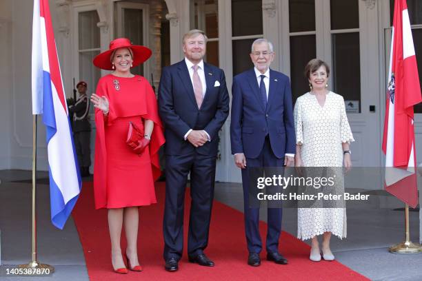 Queen Maxima of The Netherlands, King Willem-Alexander of The Netherlands, Austrian President Alexander van der Bellen and First Lady of Austria...